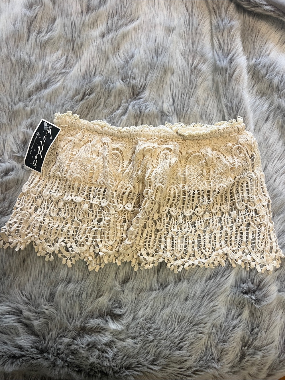 Cream Crochet Lace Crop top